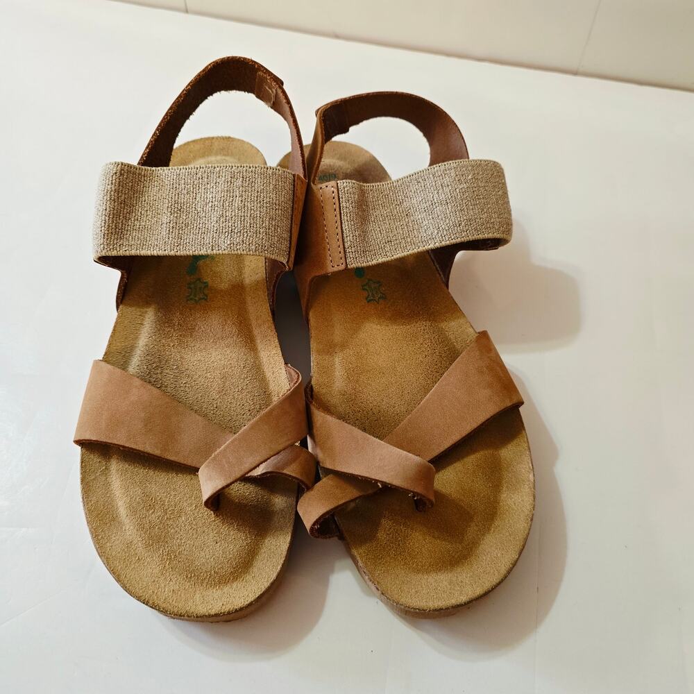 BioNatura Tan Suede Leather and Sandals Made in Italy Women's Size 40/9
